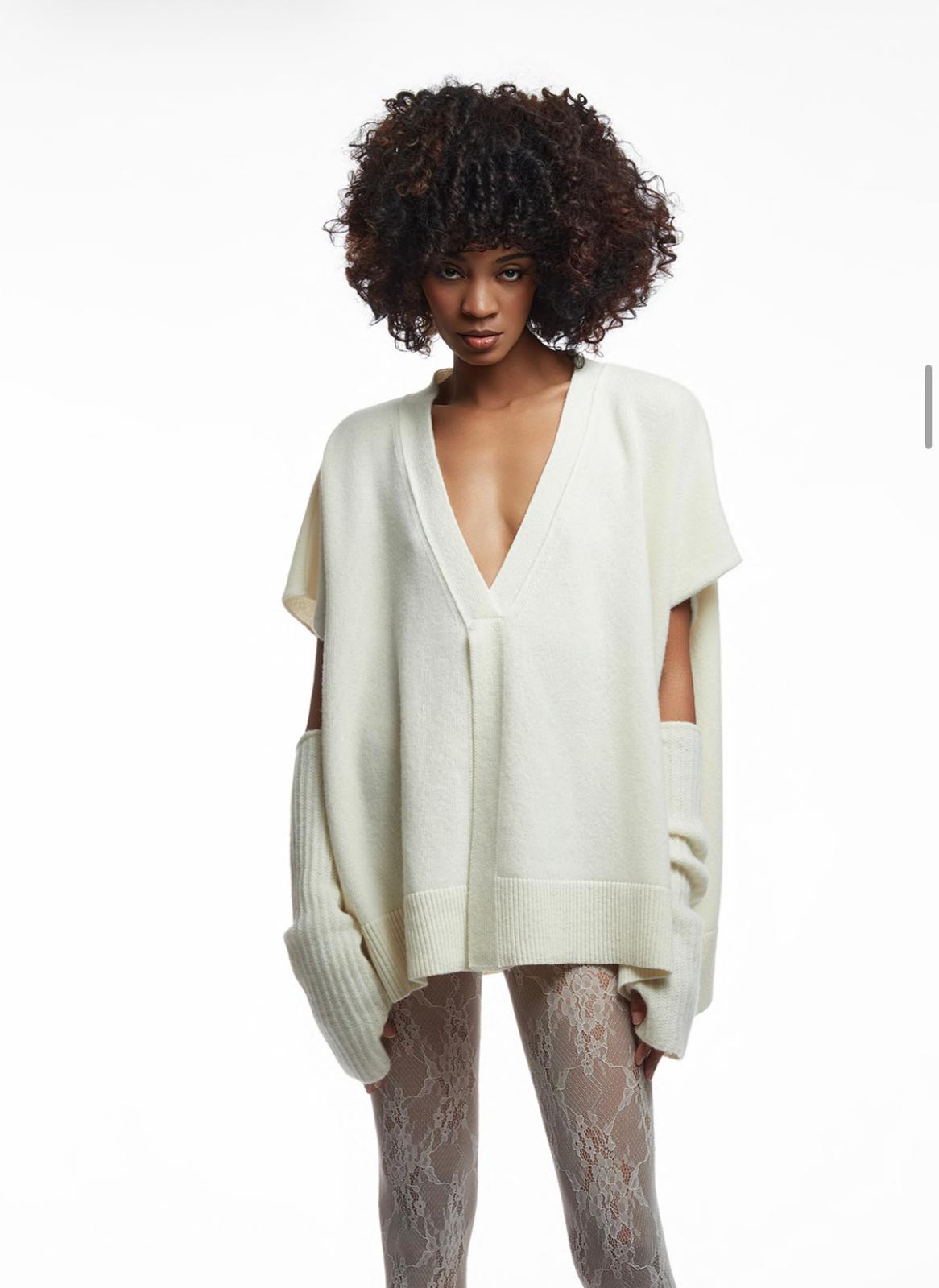 Maglia cashemere con manicotti