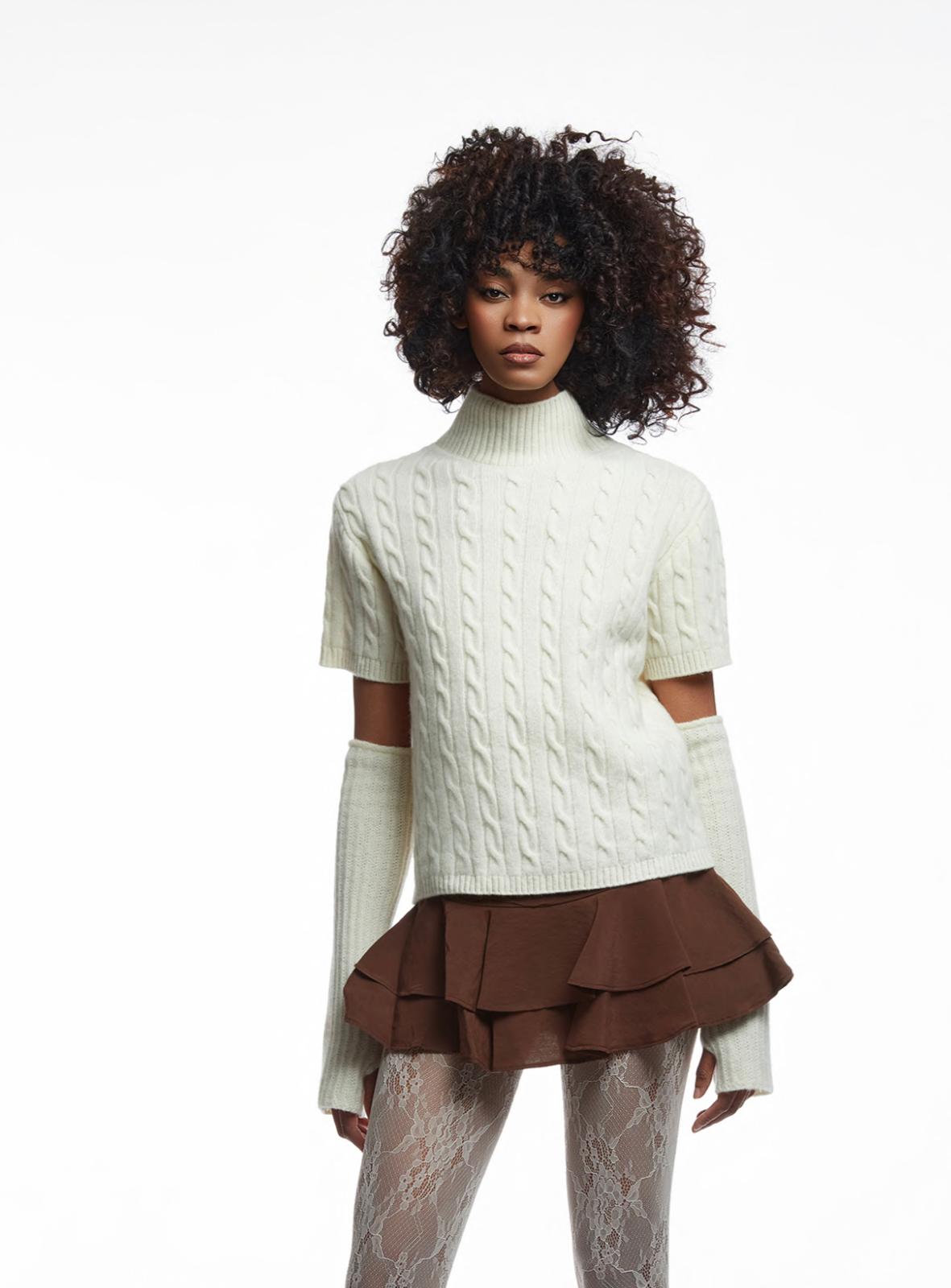 Maglia trecce cashmere