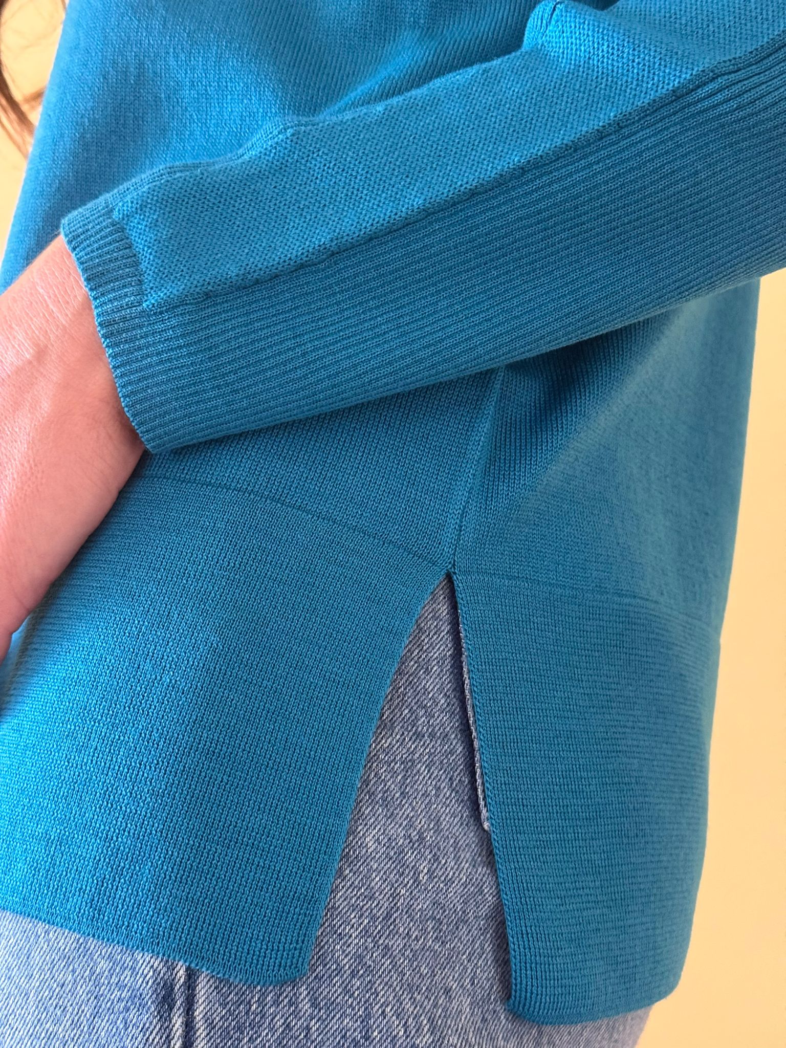 Maglia girocollo a scatola 100% lana merinos