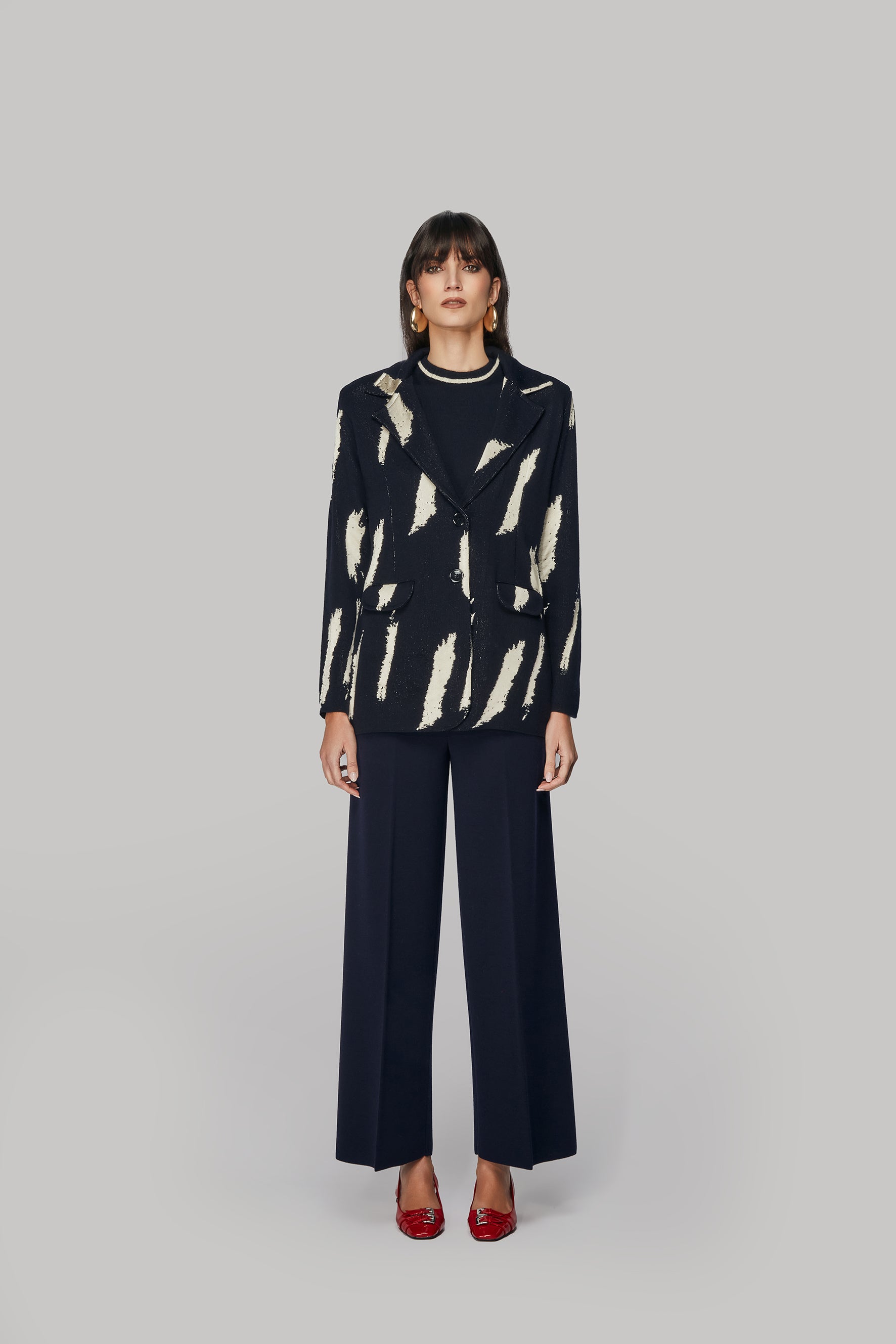 Blazer jacquard pennellate
