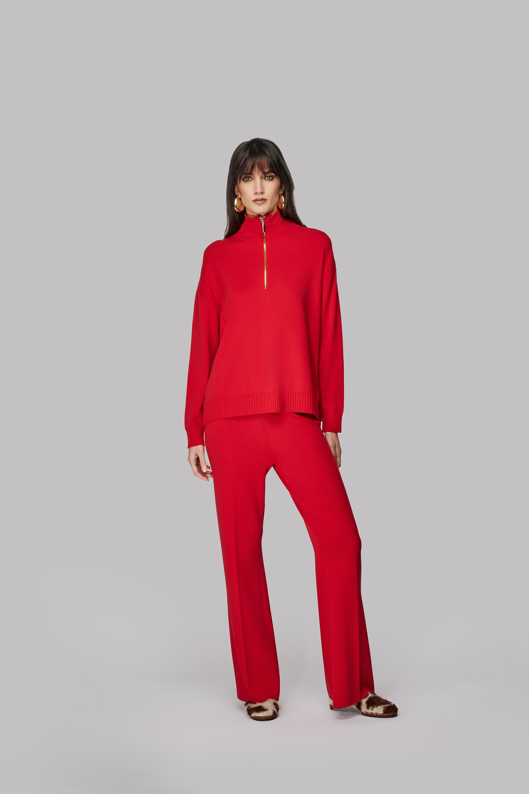 Pantalone a zampa lana