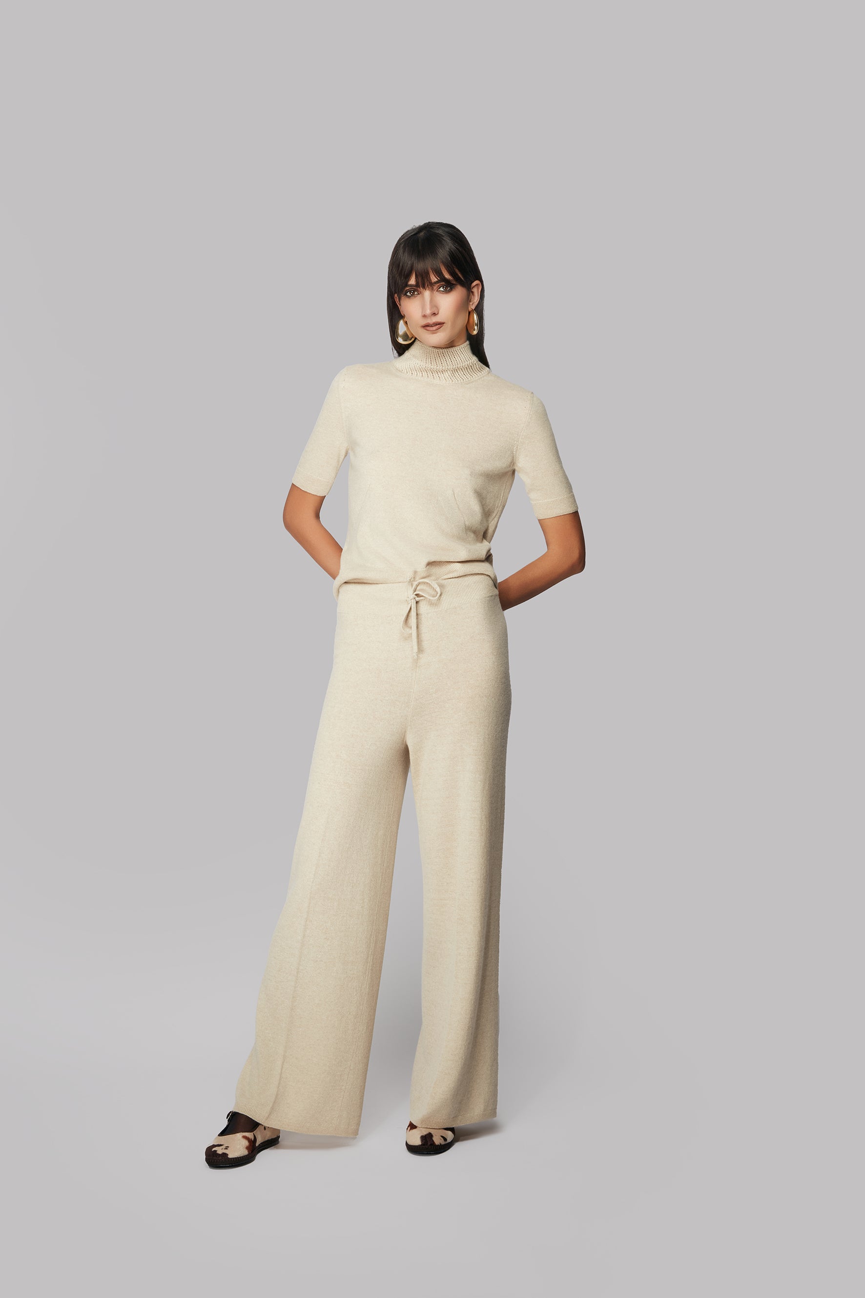 Lupetto mezza manica cashmere